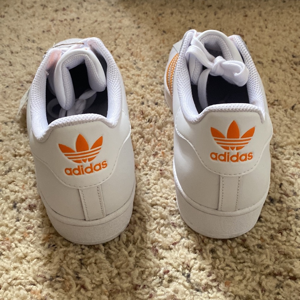 Mens Adidas Superstar Cloud White and Orange size 11.5 - Picture 4 of 6